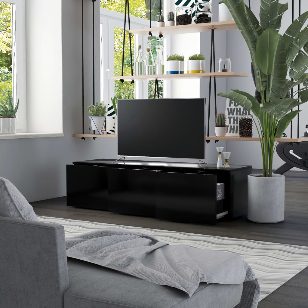 vidaXL TV Stand Black 47.2"x13.4"x11.8" Engineered Wood
