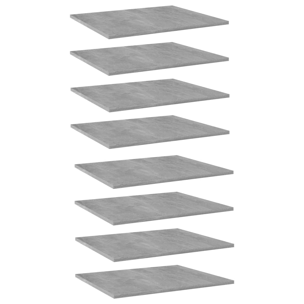 vidaXL Bookshelf Boards 8 pcs Concrete Gray 23.6"x19.7"x0.6" Chipboard