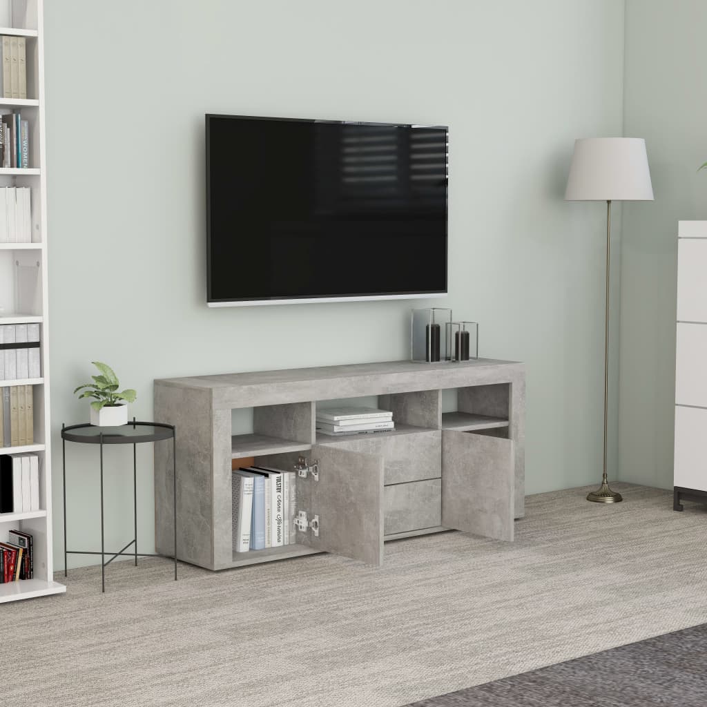 vidaXL TV Cabinet Concrete Gray 47.2"x11.8"x19.7" Chipboard