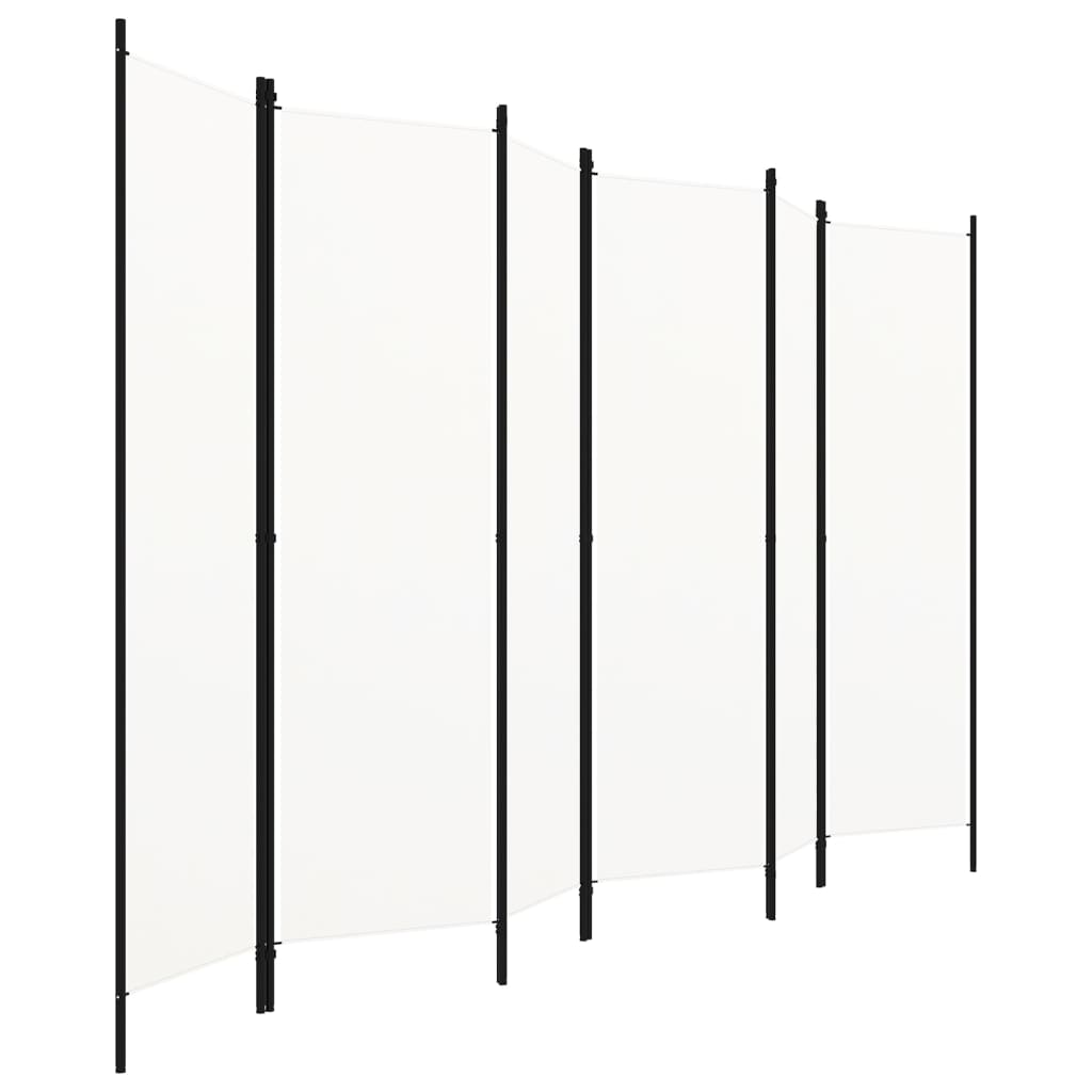 vidaXL 6-Panel Room Divider Cream White 118.1"x70.9"