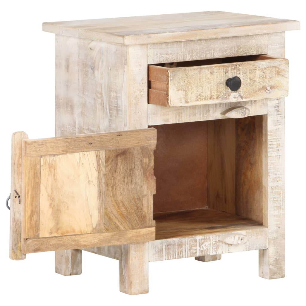 vidaXL Bedside Cabinet 15.7"x11.8"x19.7" Rough Acacia Wood