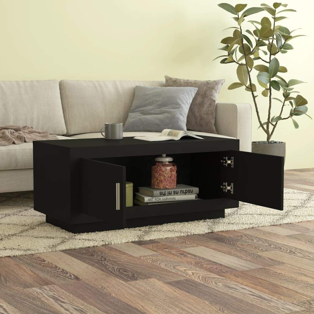 vidaXL Coffee Table Black 40.2"x19.7"x17.7" Engineered Wood