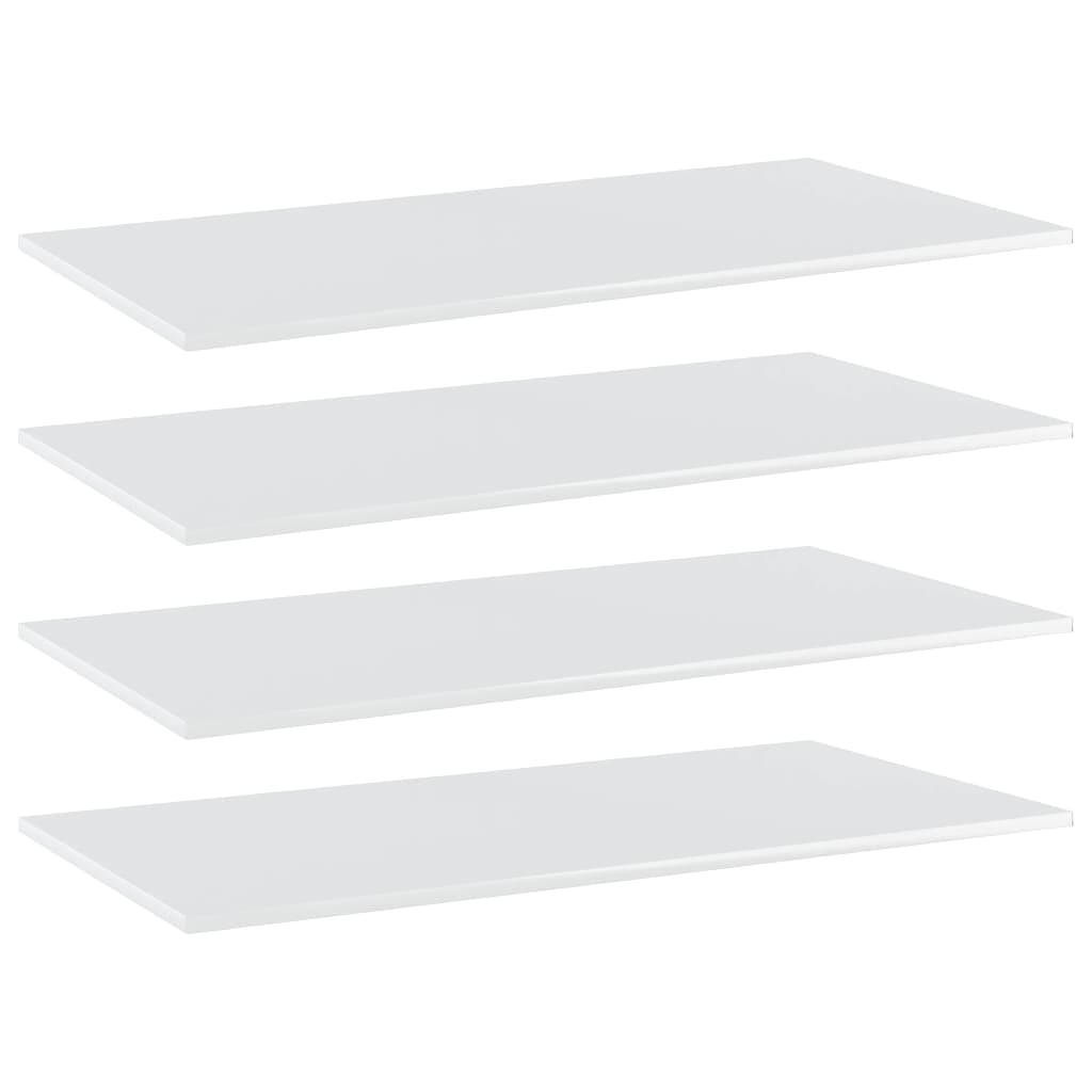 vidaXL Bookshelf Boards 4 pcs High Gloss White 31.5"x7.9"x0.6" Chipboard