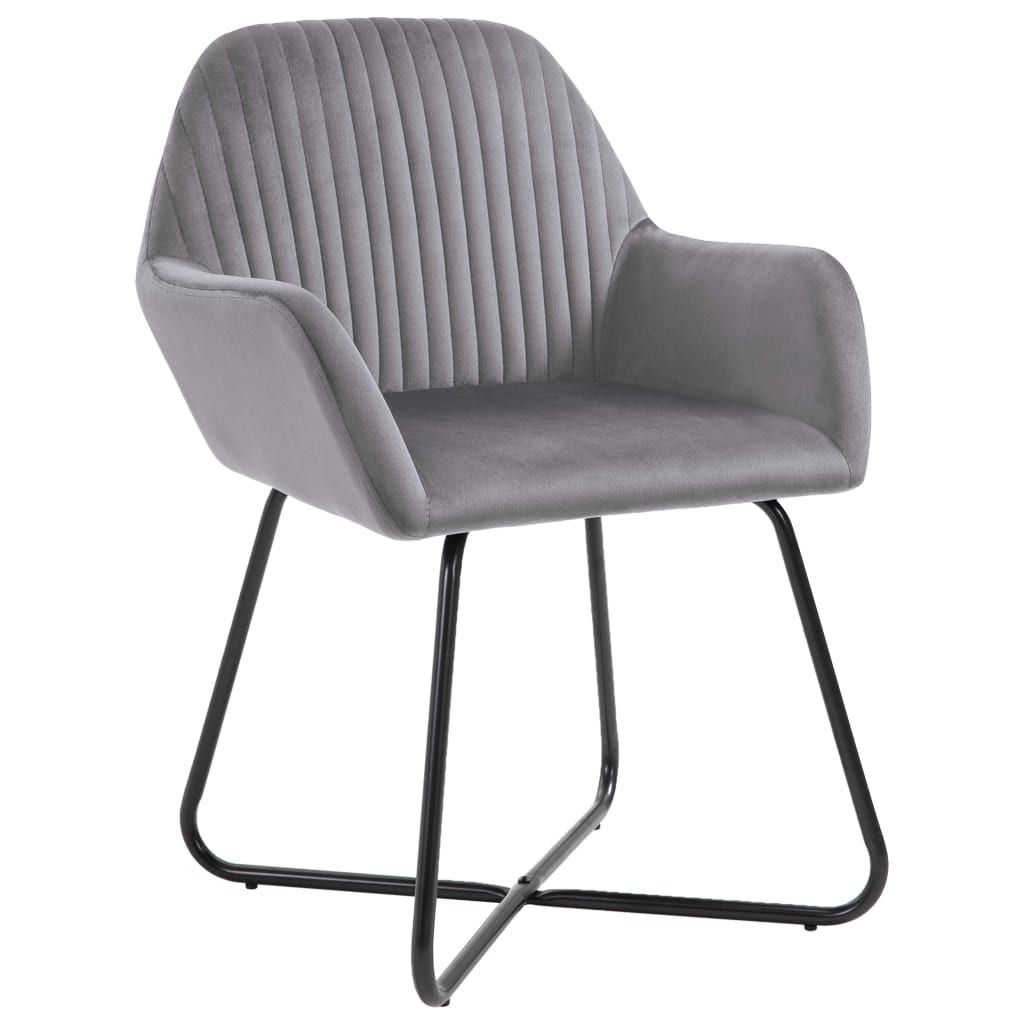 vidaXL Dining Chairs 6 pcs Gray Velvet