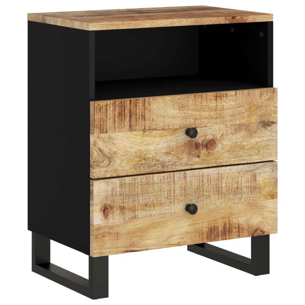 vidaXL Bedside Cabinet 19.7"x13"x24.4" Solid Wood Mango&Engineered Wood