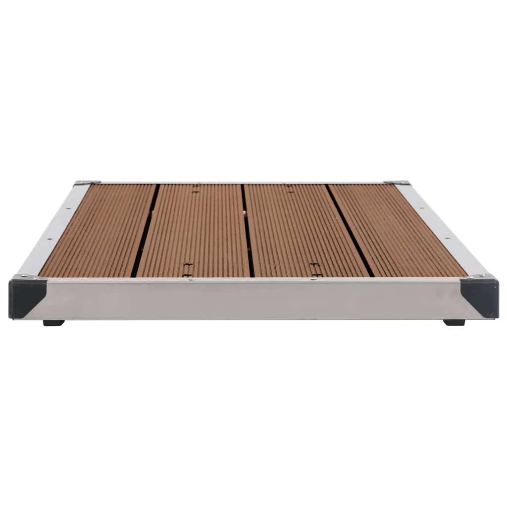vidaXL Outdoor Shower Tray WPC Stainless Steel 43.3"x24.4" Brown