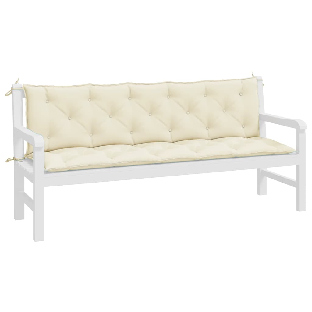 vidaXL Garden Bench Cushions 2pcs Cream White 70.9"x19.7"x2.8" Oxford Fabric