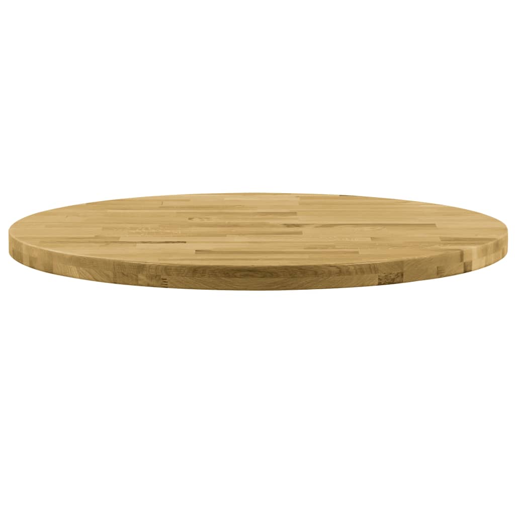 vidaXL Table Top Solid Oak Wood Round 1.7" 27.6"