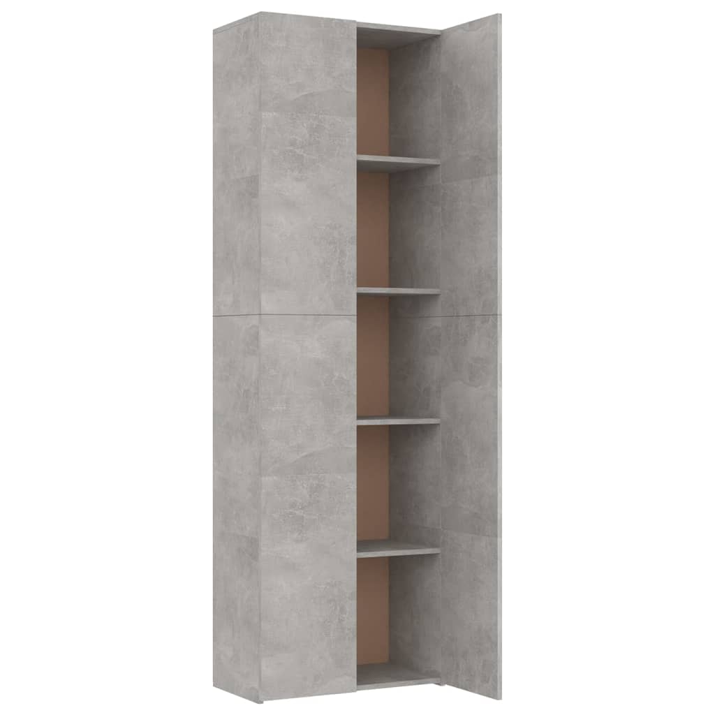 vidaXL Office Cabinet Concrete Gray 23.6"x12.6"x74.8" Chipboard