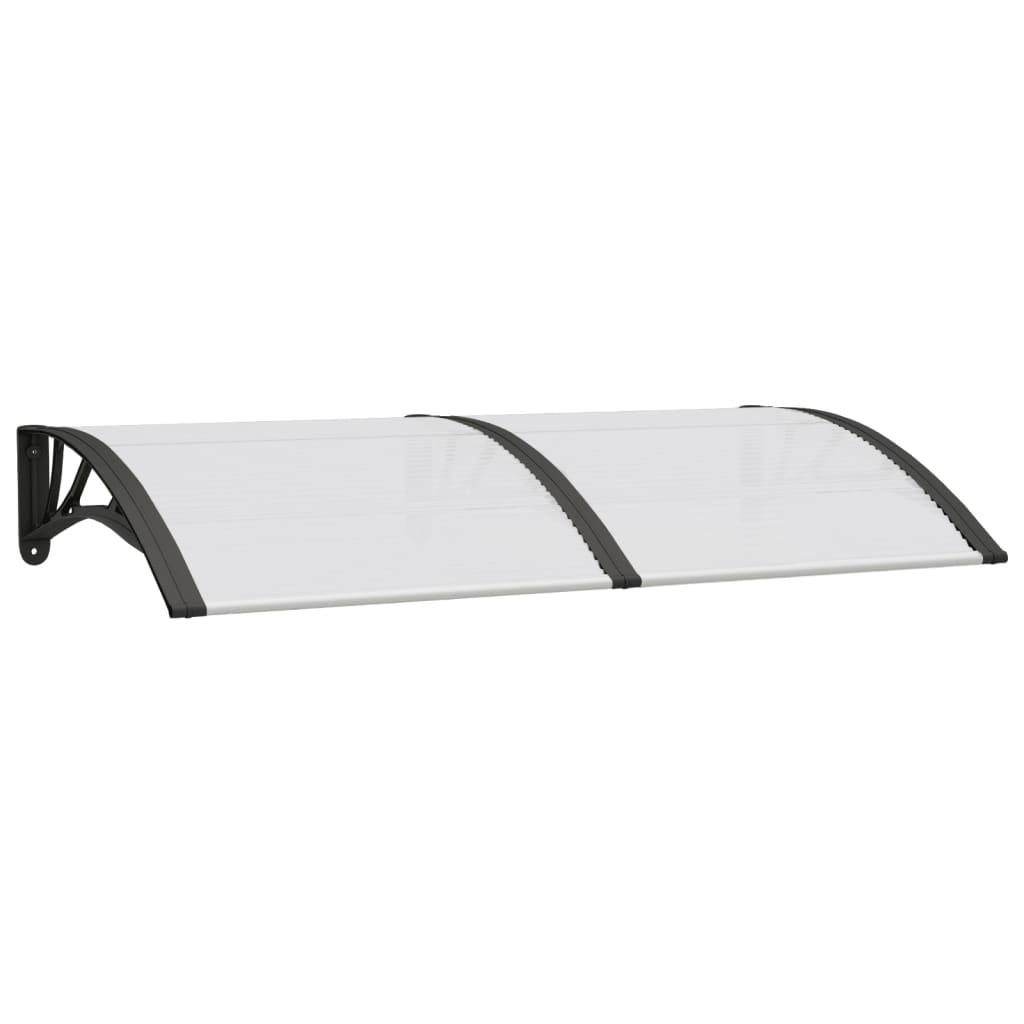 vidaXL Door Canopy Black and Transparent 59.1"x29.5" Polycarbonate