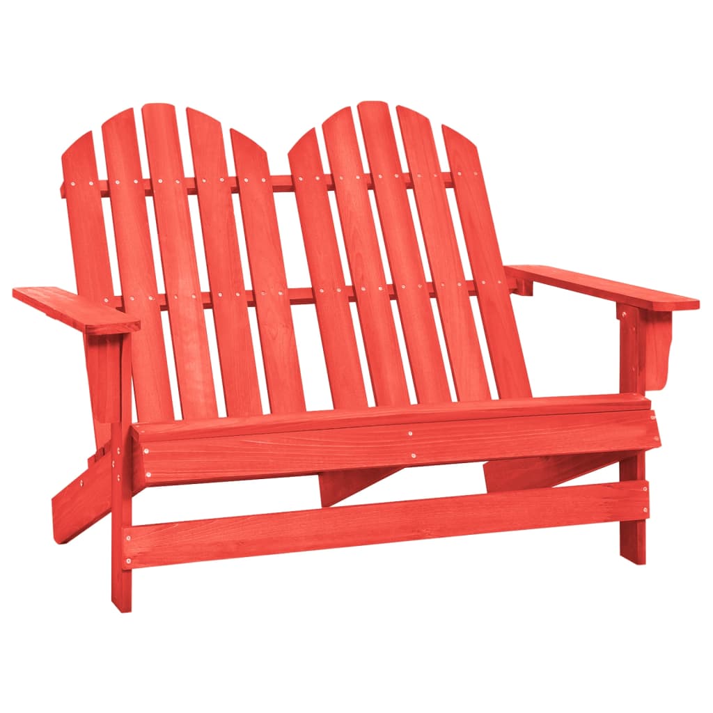 vidaXL 2-Seater Patio Adirondack Chair Solid Wood Fir Red