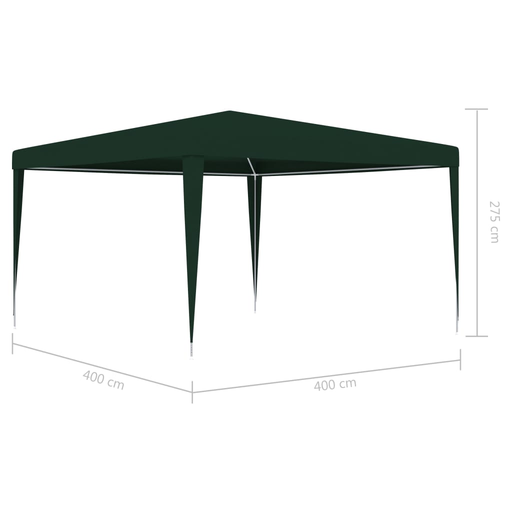 vidaXL Professional Party Tent 13.1'x13.1' Green 0.3 oz/ft²