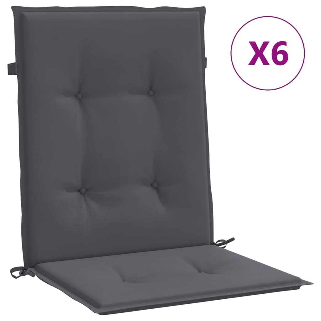 vidaXL Garden Chair Cushions 6 pcs Anthracite 39.4"x19.7"x1.2"