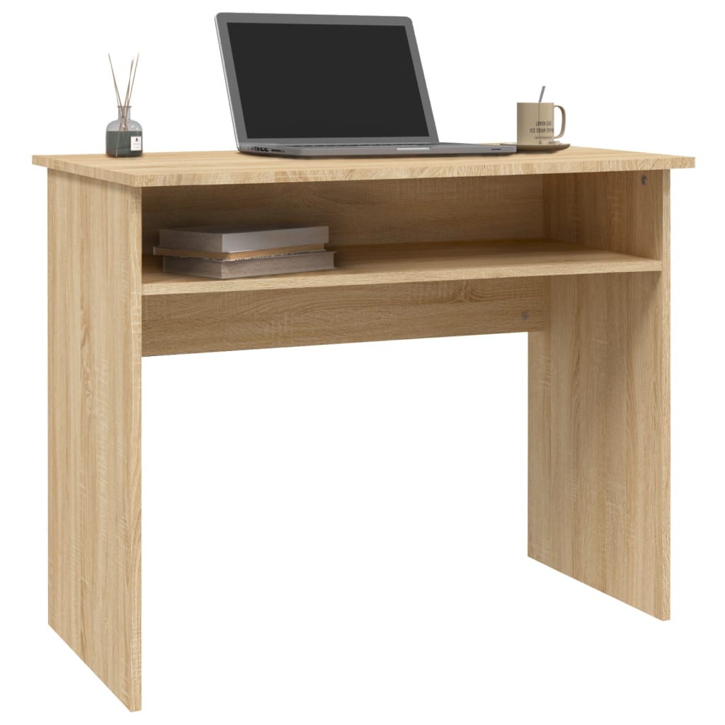 vidaXL Desk Sonoma Oak 35.4"x19.6"x29.1"Chipboard