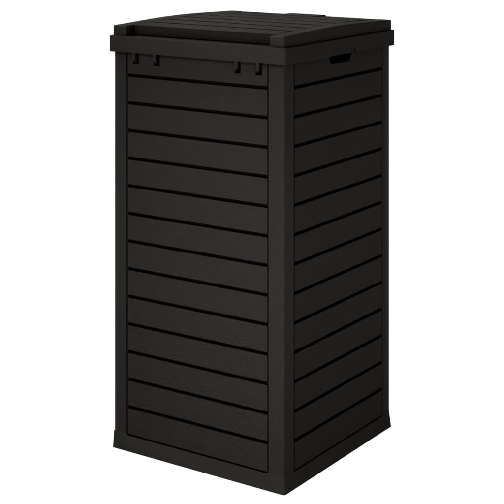vidaXL Outdoor Garbage Bin Black 16.1"x16.1"x33.9" Polypropylene