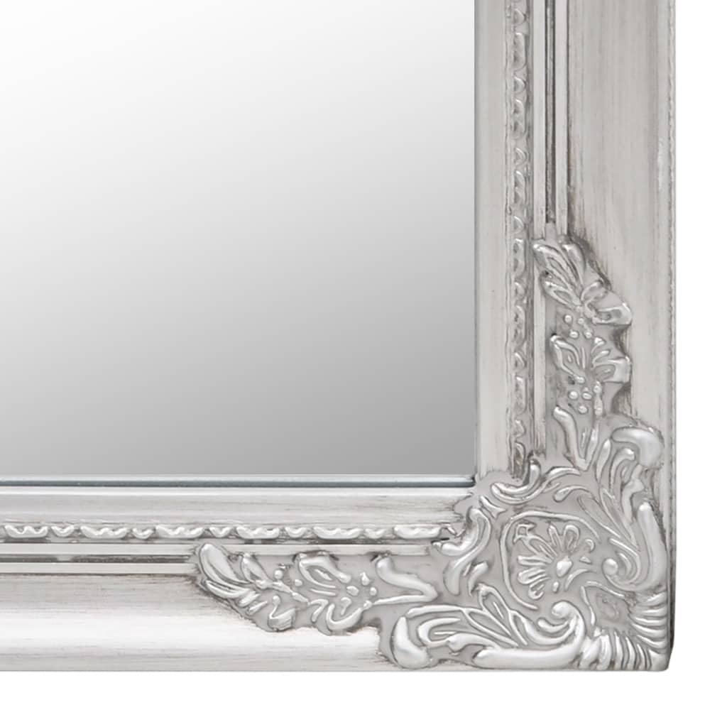 vidaXL Free-Standing Mirror Silver 15.7"x63"
