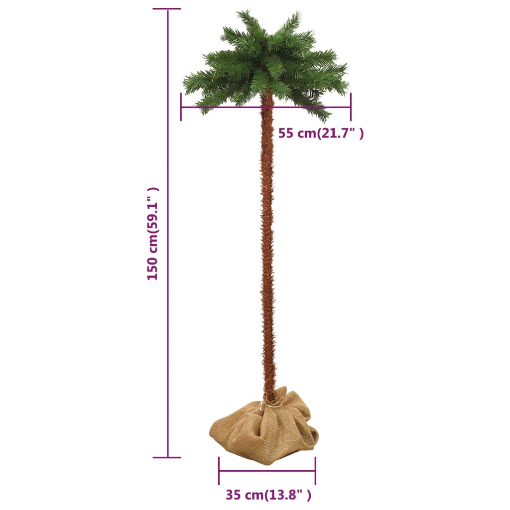 vidaXL Artificial Palm Tree with LEDs 59.1"