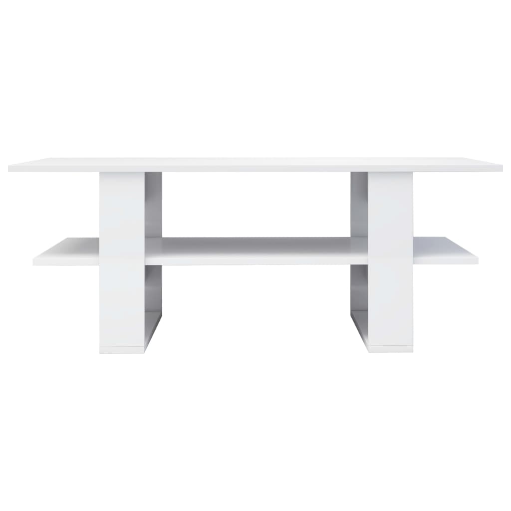 vidaXL Coffee Table High Gloss White 43.3" x 21.7" x 16.5" Engineered Wood