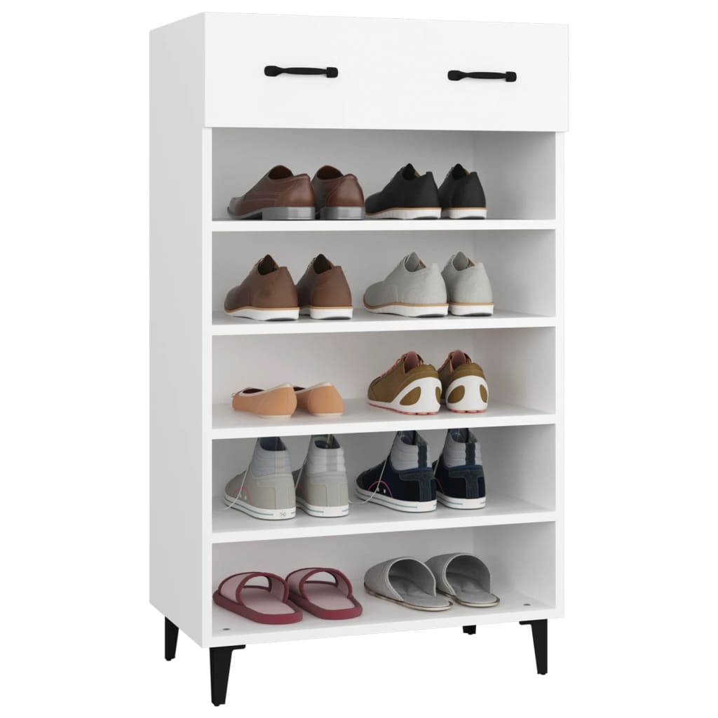 vidaXL Shoe Cabinet White 23.6"x13.8"x41.3" Engineered Wood