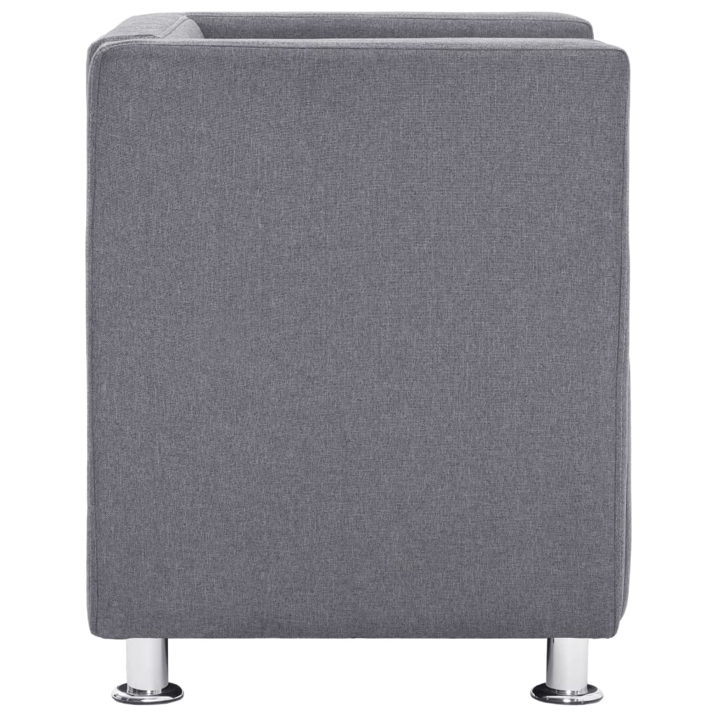 vidaXL Cube Armchair Light Gray Fabric