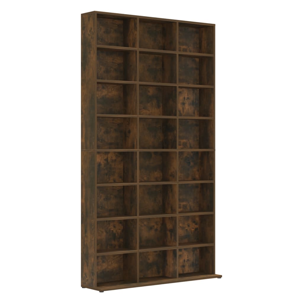 vidaXL CD Cabinet Smoked Oak 40.2"x9.1"x69.9" Engineered Wood