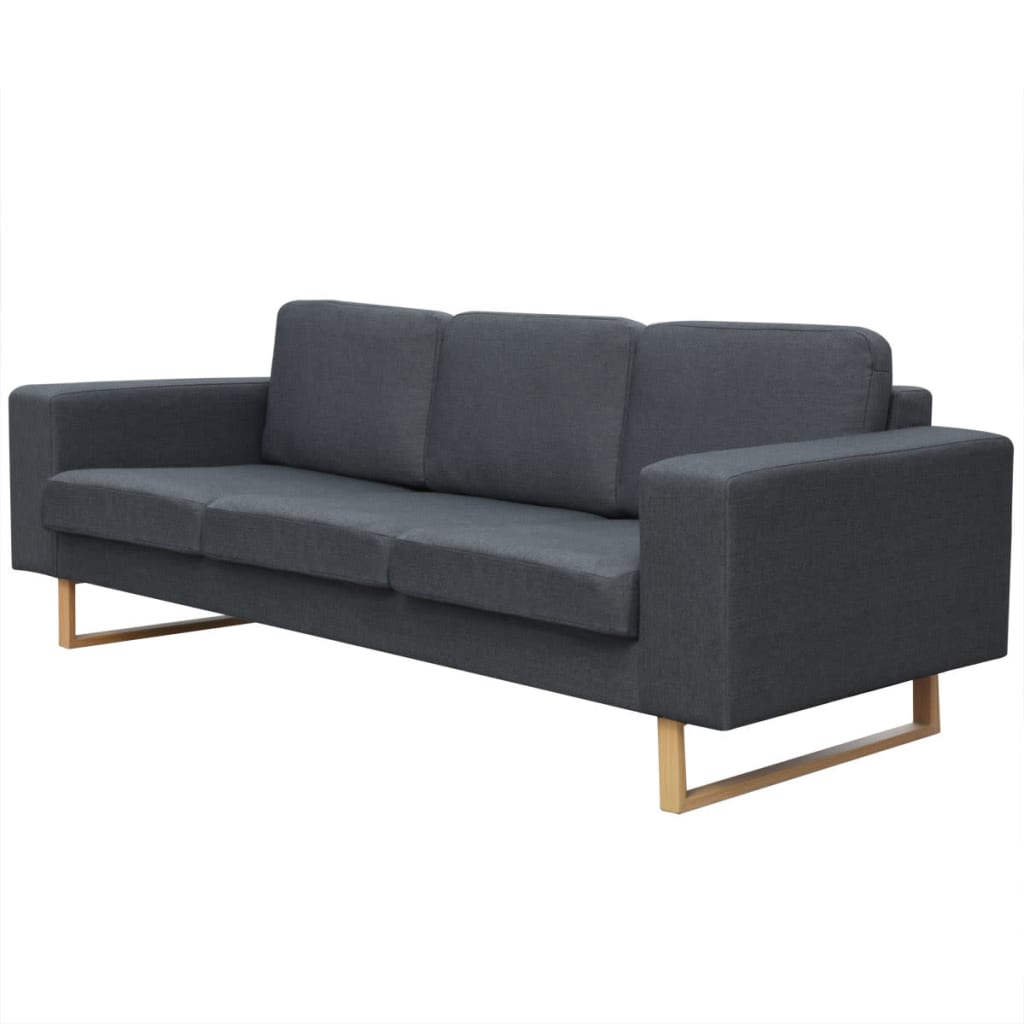 vidaXL 3-Seater Sofa Fabric Dark Gray