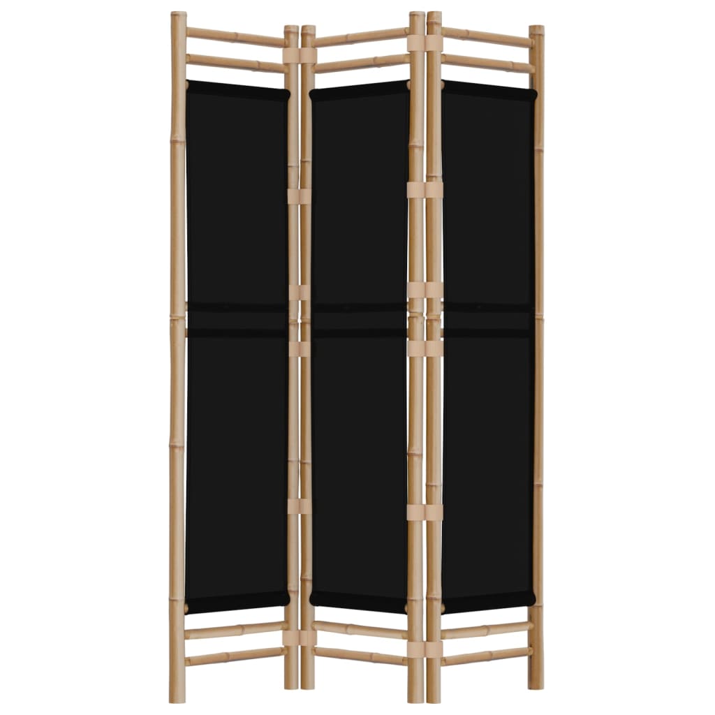 vidaXL Folding 3-Panel Room Divider 47.2" Bamboo and Canvas