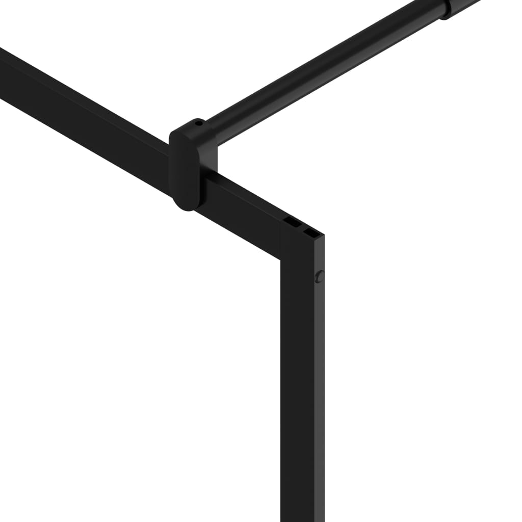 vidaXL Walk-in Shower Wall with Clear ESG Glass Black 35.4"x76.8"