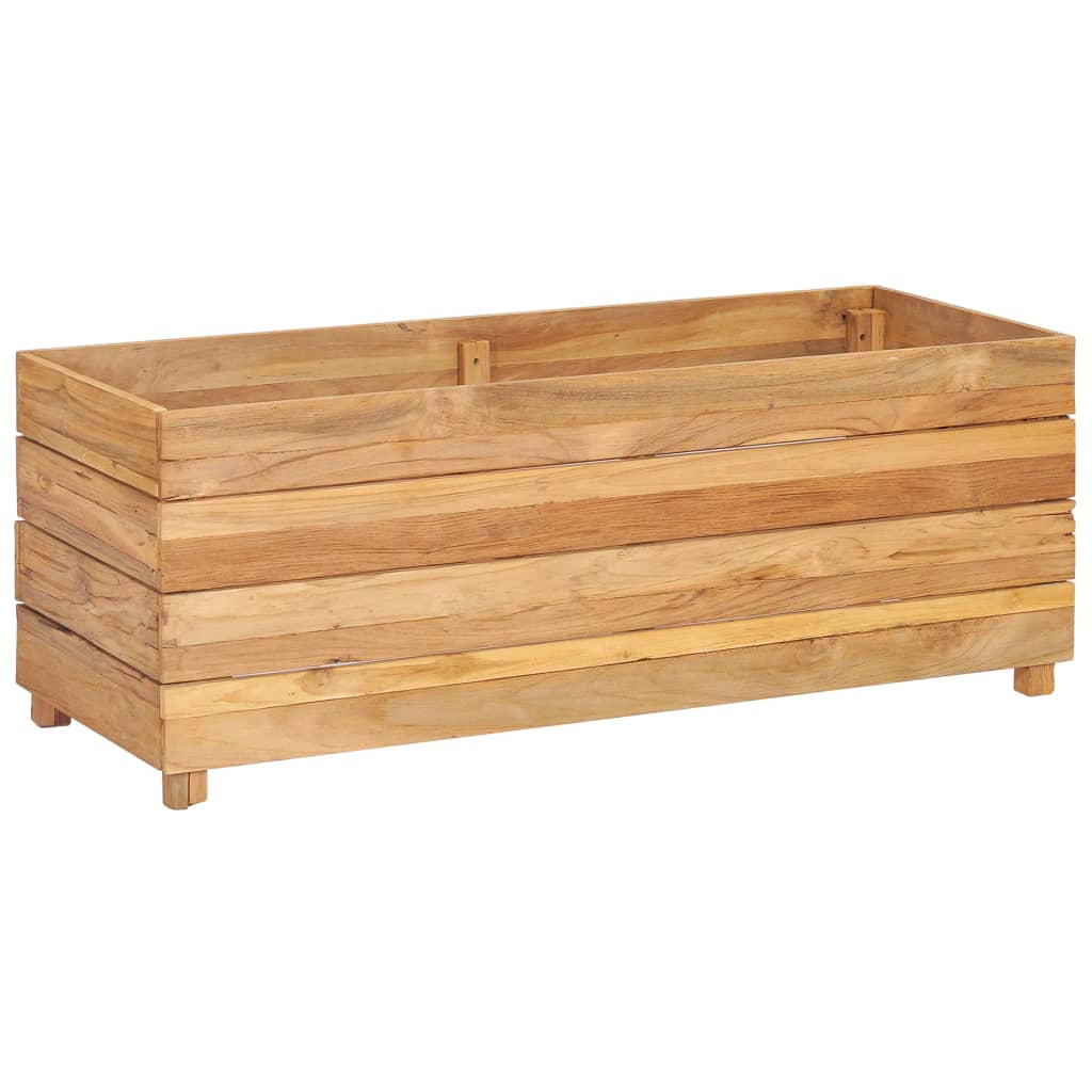 vidaXL Raised Bed 39.4"x15.7"x15" Recycled Teak Wood and Steel