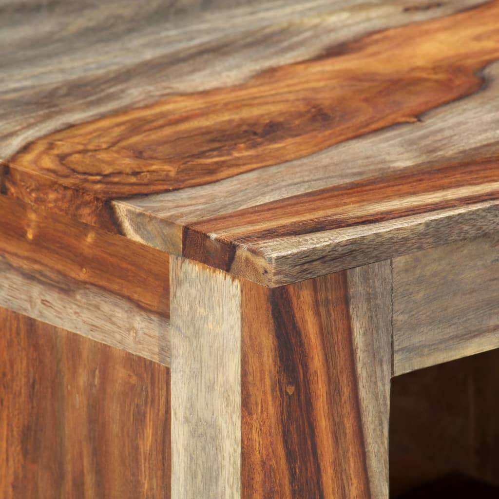 vidaXL Sideboard Grey 39.3"x11.8"x19.6" Solid Sheesham Wood