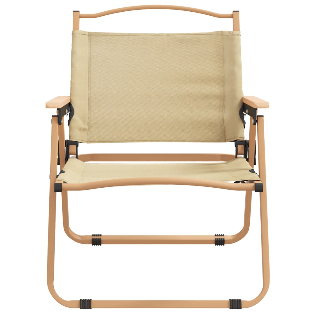 vidaXL Camping Chairs 2 pcs Beige 21.3"x16.9"x23.2" Oxford Fabric