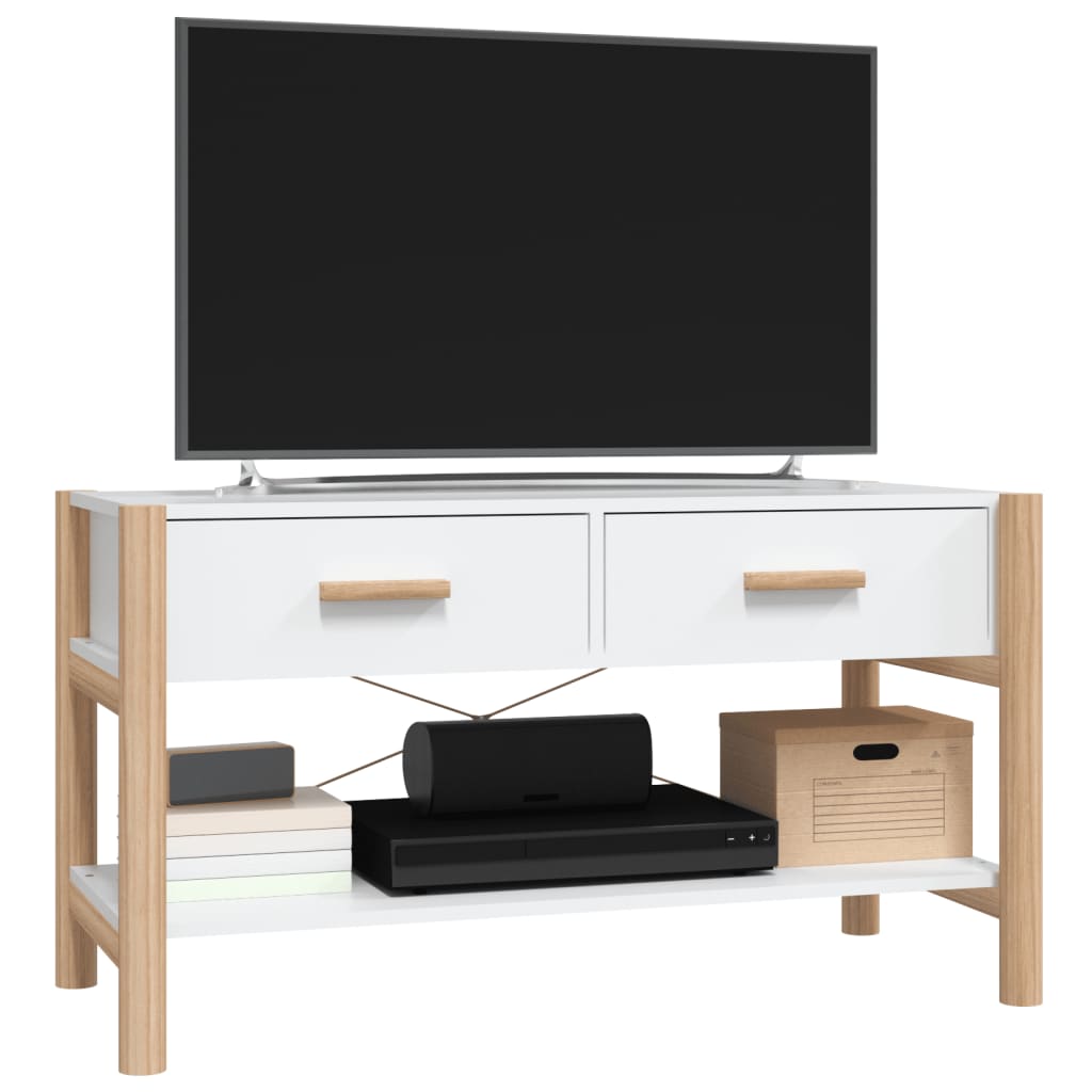 vidaXL TV Stand White 32.3"x15"x17.7" Engineered Wood