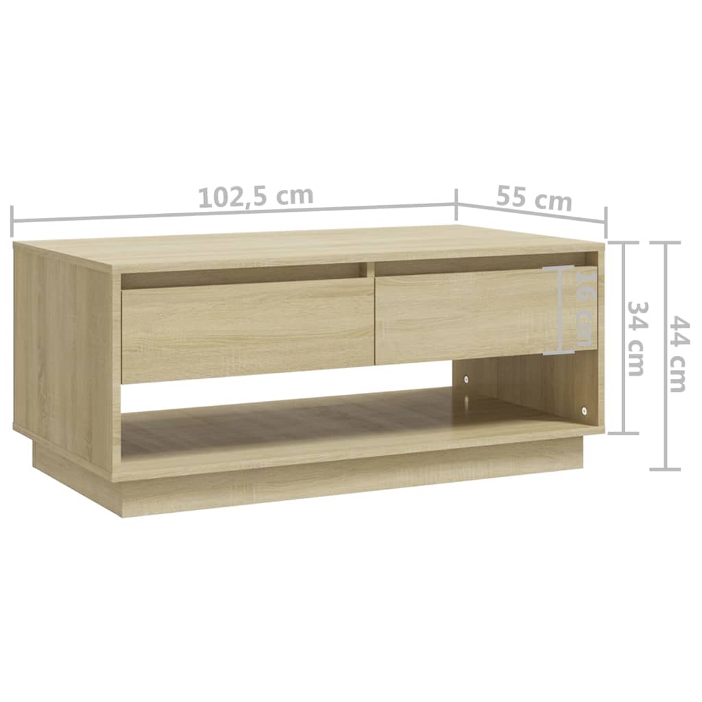 vidaXL Coffee Table Sonoma Oak 40.4"x21.7"x17.3" Engineered Wood