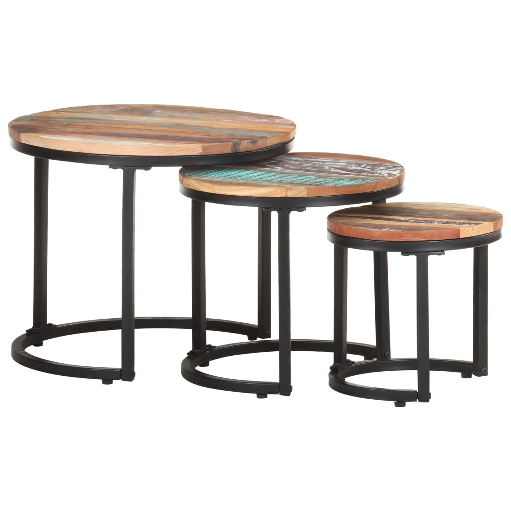 vidaXL Side Tables 3 pcs Solid Reclaimed Wood