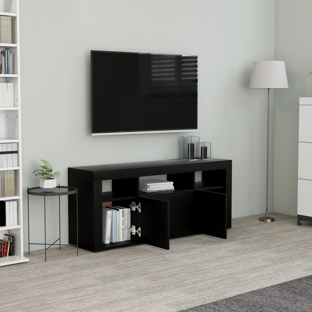 vidaXL TV Cabinet Black 47.2"x11.8"x19.7" Chipboard