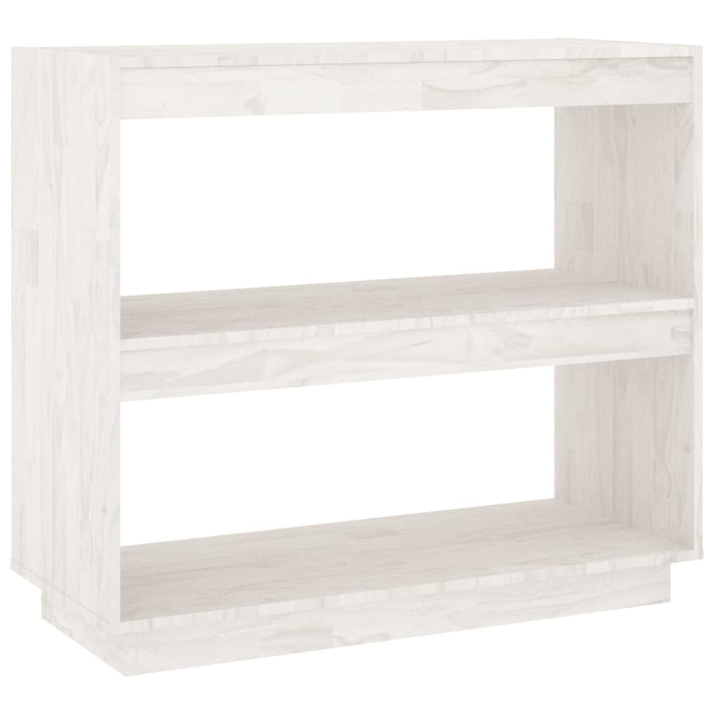 vidaXL Book Cabinet White 31.5"x13.8"x28" Solid Wood Pine