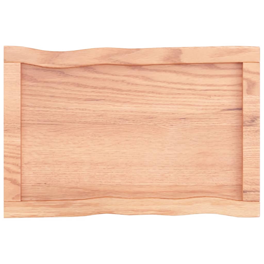 vidaXL Table Top Light Brown 23.6"x15.7"x(0.8"-1.6") Treated Solid Wood Live Edge
