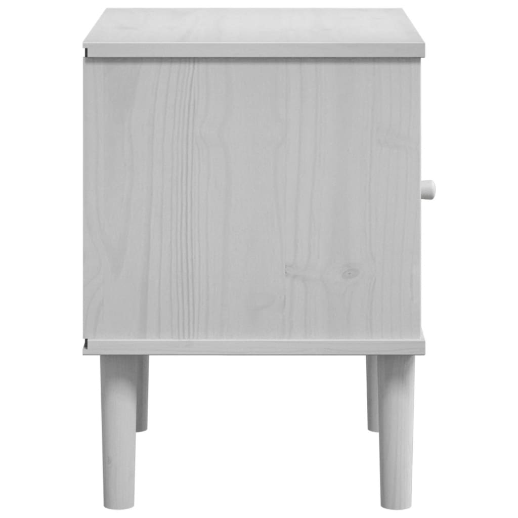 vidaXL Bedside Cabinet SENJA Rattan Look White 15.7"x13.8"x18.9" Solid Wood Pine