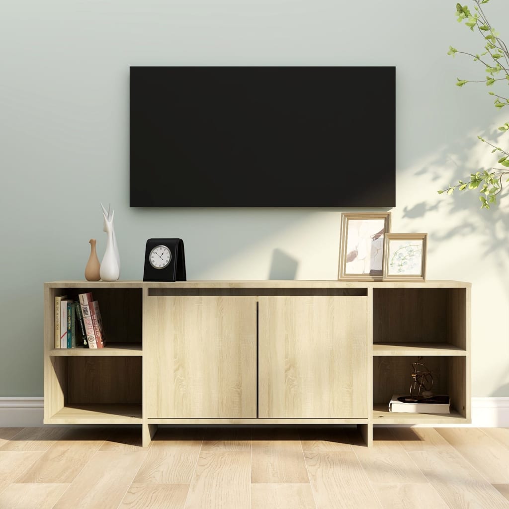 vidaXL TV Cabinet Sonoma Oak 51.2"x13.8"x19.7" Engineered Wood