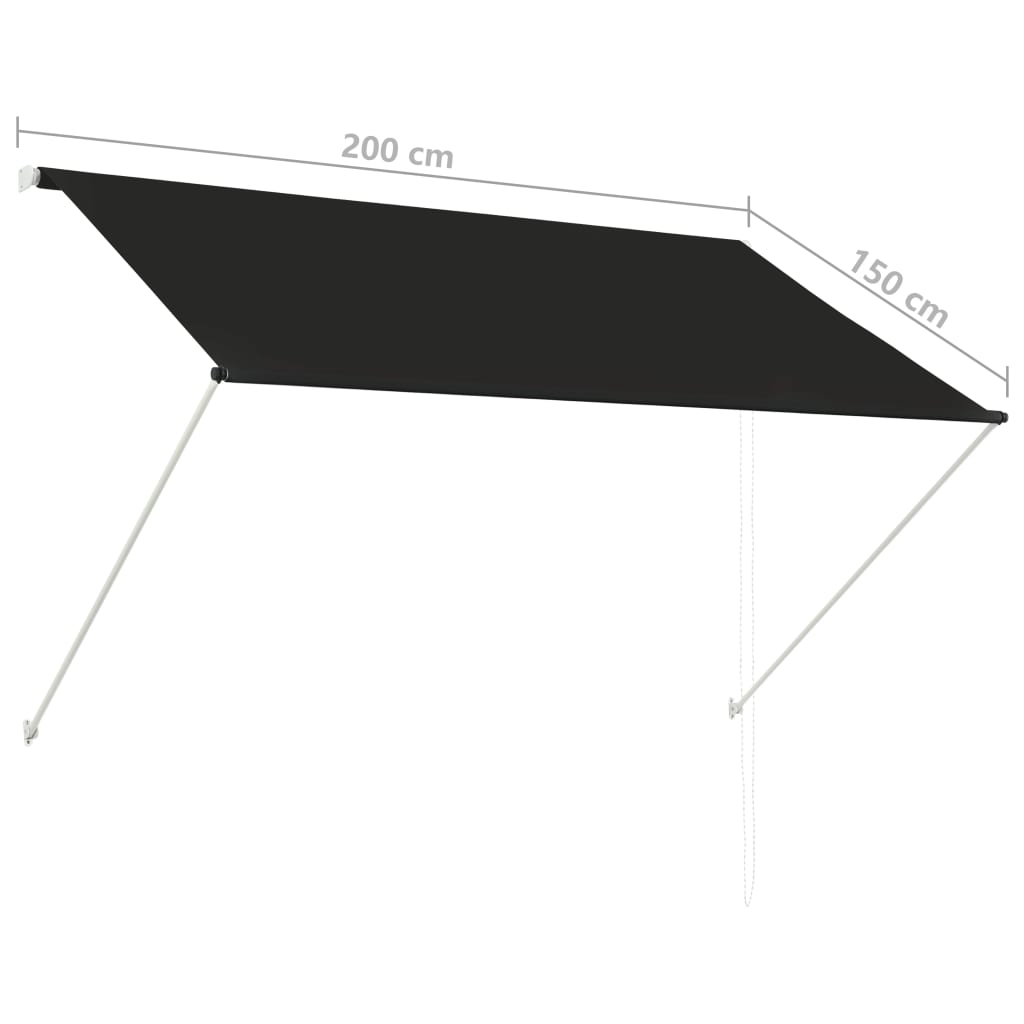 vidaXL Retractable Awning 78.7"x59.1" Anthracite