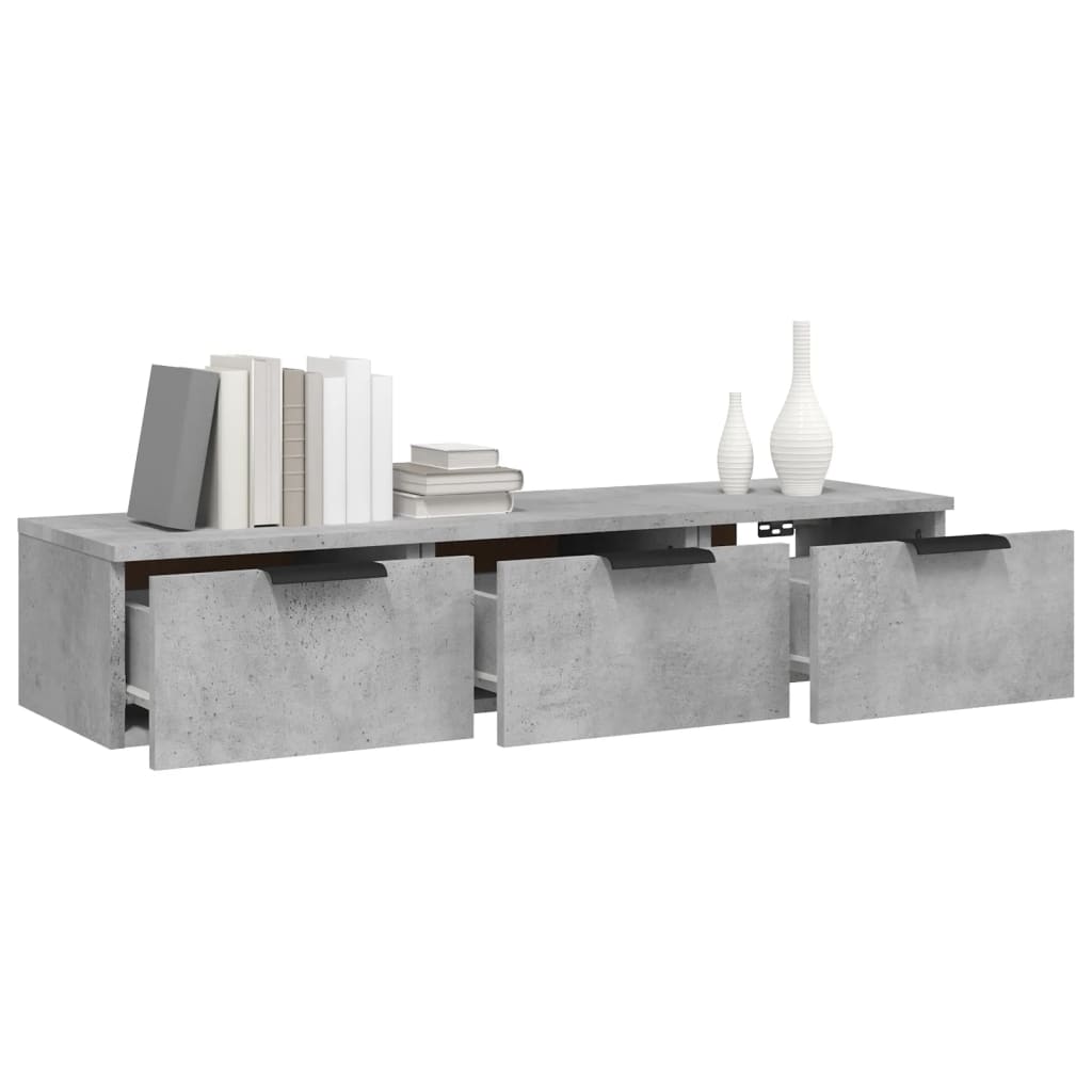 vidaXL Wall Cabinet Concrete Gray 40.2"x11.8"x7.9" Engineered Wood