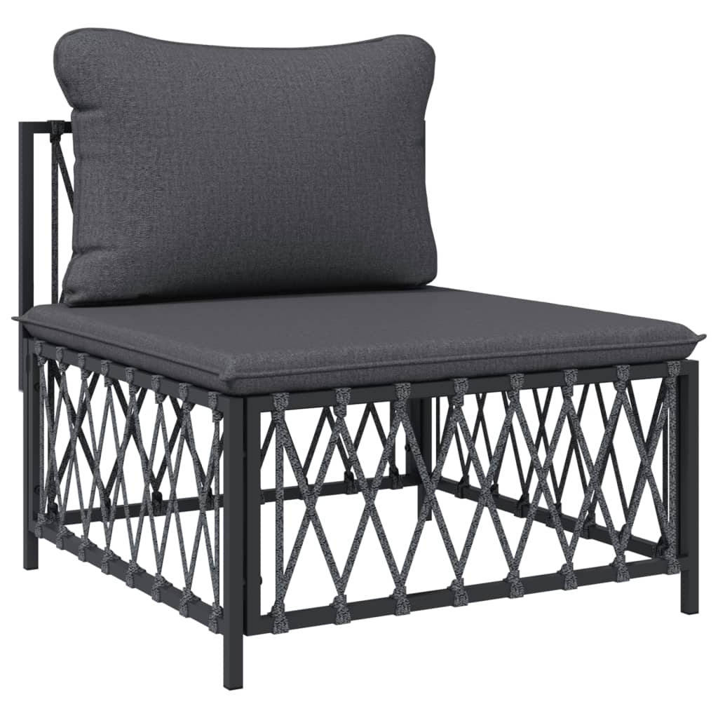 vidaXL 5 Piece Patio Lounge Set with Cushions Anthracite Steel