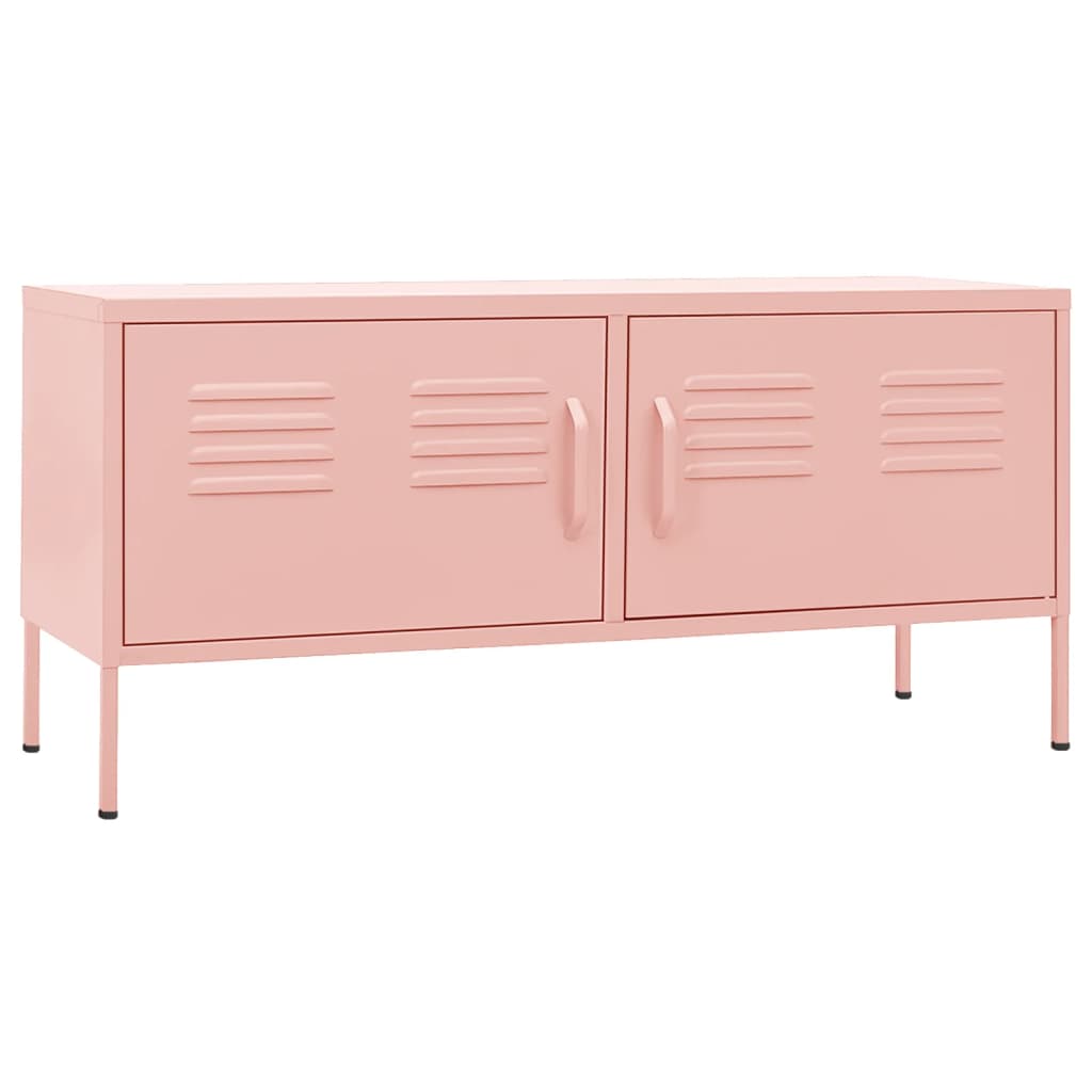 vidaXL TV Cabinet Pink 41.3"x13.8"x11.8" Steel