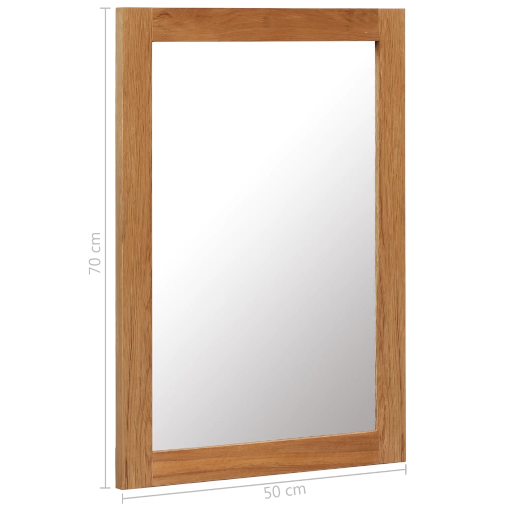 vidaXL Mirror 19.7"x27.6" Solid Oak Wood