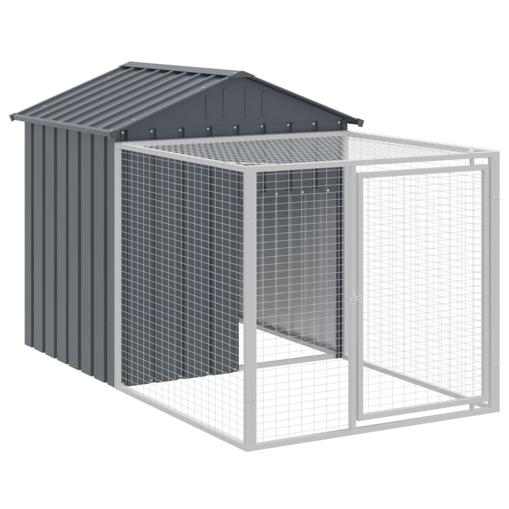 vidaXL Chicken Cage with Run Anthracite 46.1"x400.4"x48.4" Galvanized Steel