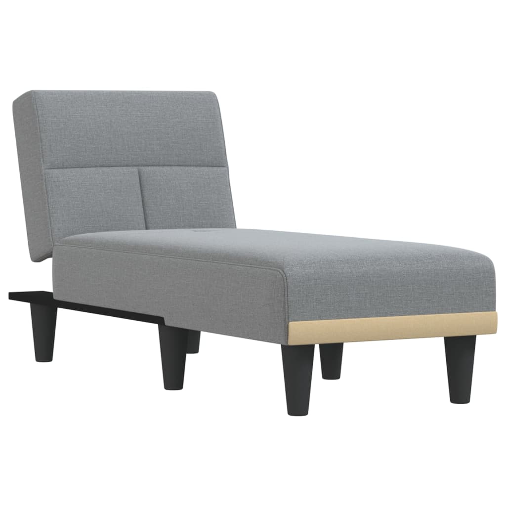 vidaXL Chaise Longue Light Gray Fabric