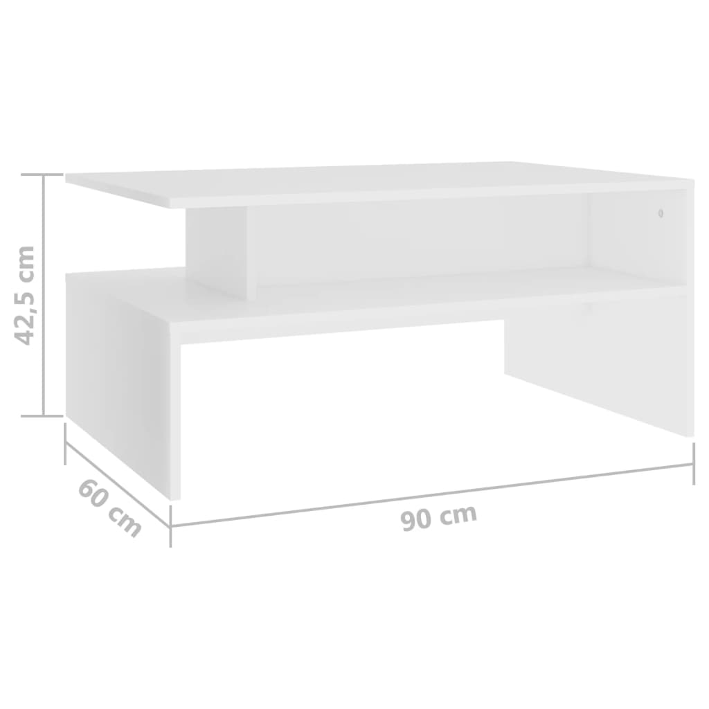 vidaXL Coffee Table White 35.4"x23.6"x16.7" Engineered Wood