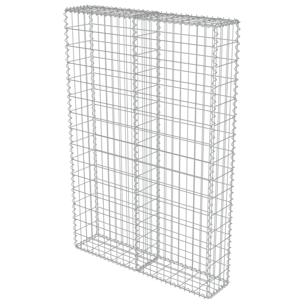 vidaXL Gabion Wall with Covers Galvanized Steel 39.4"x7.87"x59"