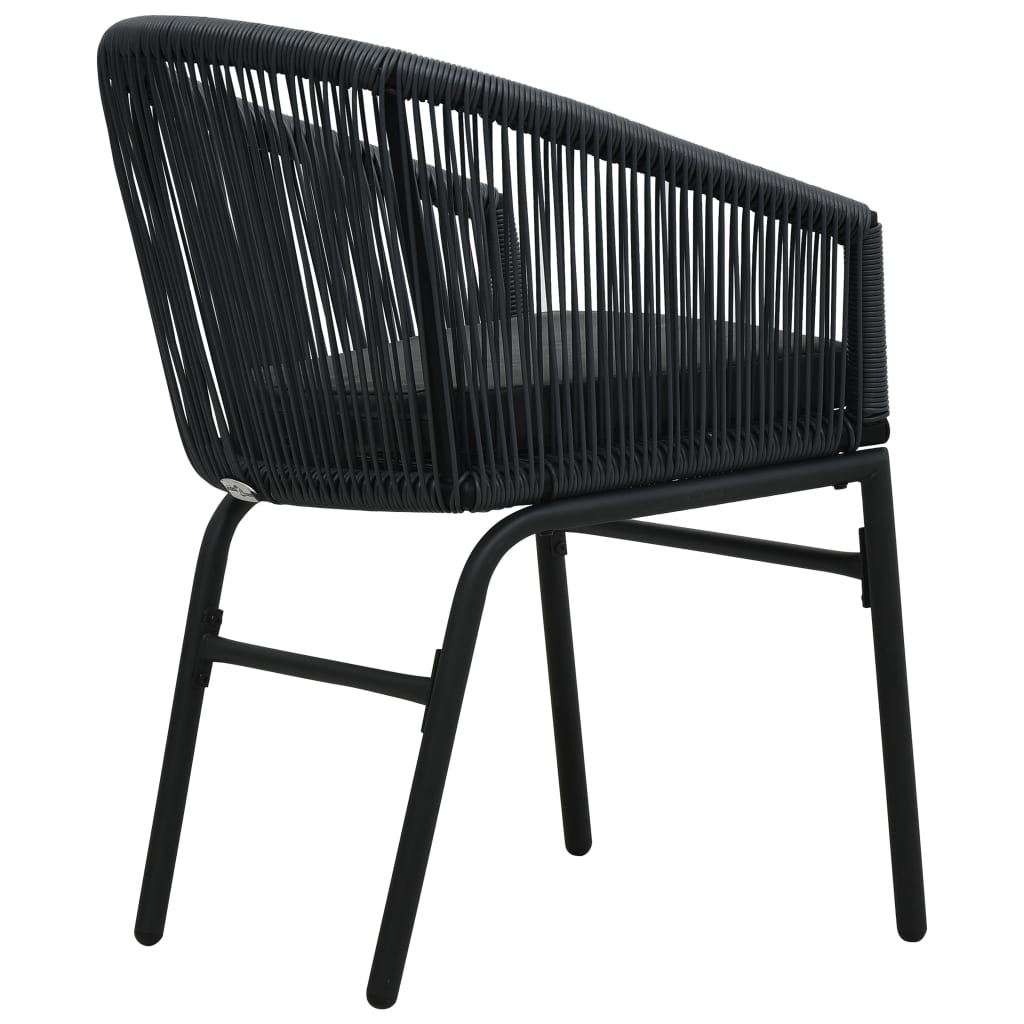 vidaXL Patio Chairs 2 pcs Black PE Rattan