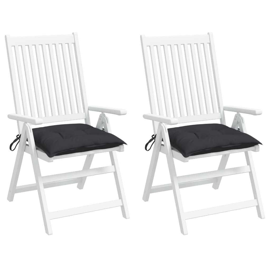 vidaXL Chair Cushions 2 pcs Black 15.7"x15.7"x2.8" Oxford Fabric